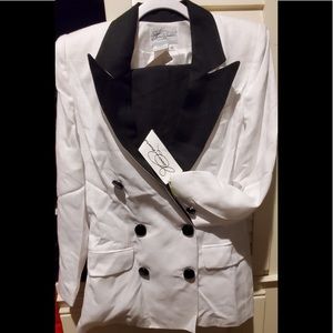 NWT Vintage Jerome Bernard black & white  pantsuit 10